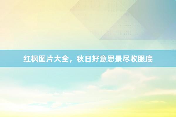 红枫图片大全，秋日好意思景尽收眼底